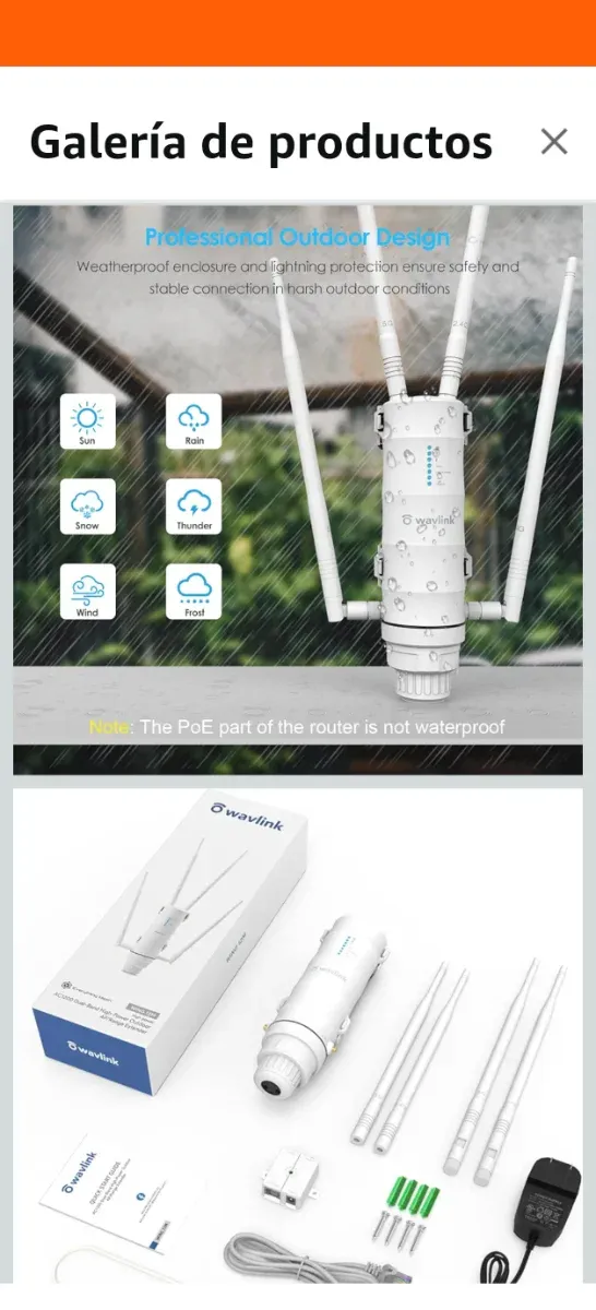 Repetidor WAVLINK AC1200 Exterior WLAN