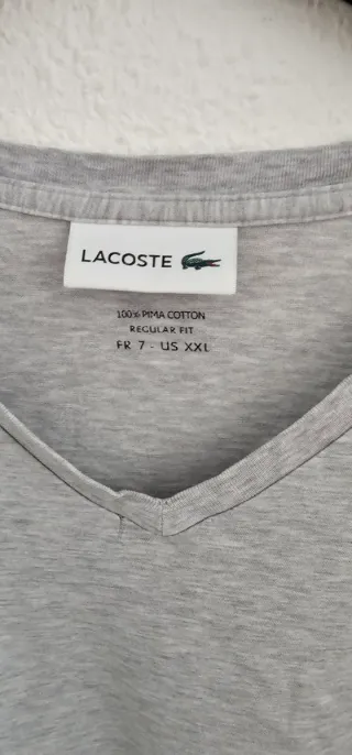 Camiseta Lacoste Gris V-Neck