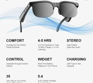 Gafas Inalámbricas con Auriculares