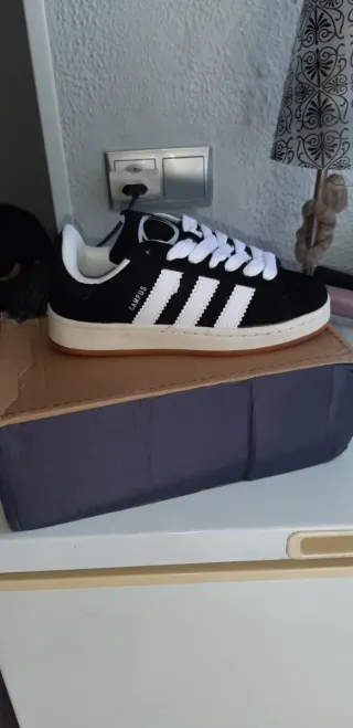 Zapatillas Adidas Campus Mujer Negras Blancas