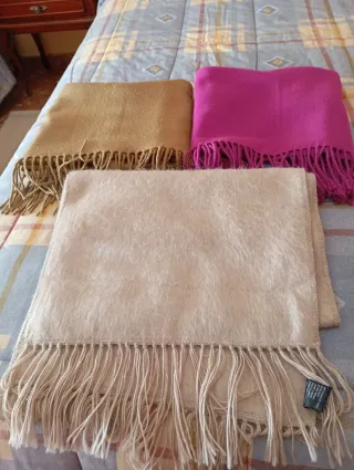 3 Chales Grandes (Beige y Rosa)