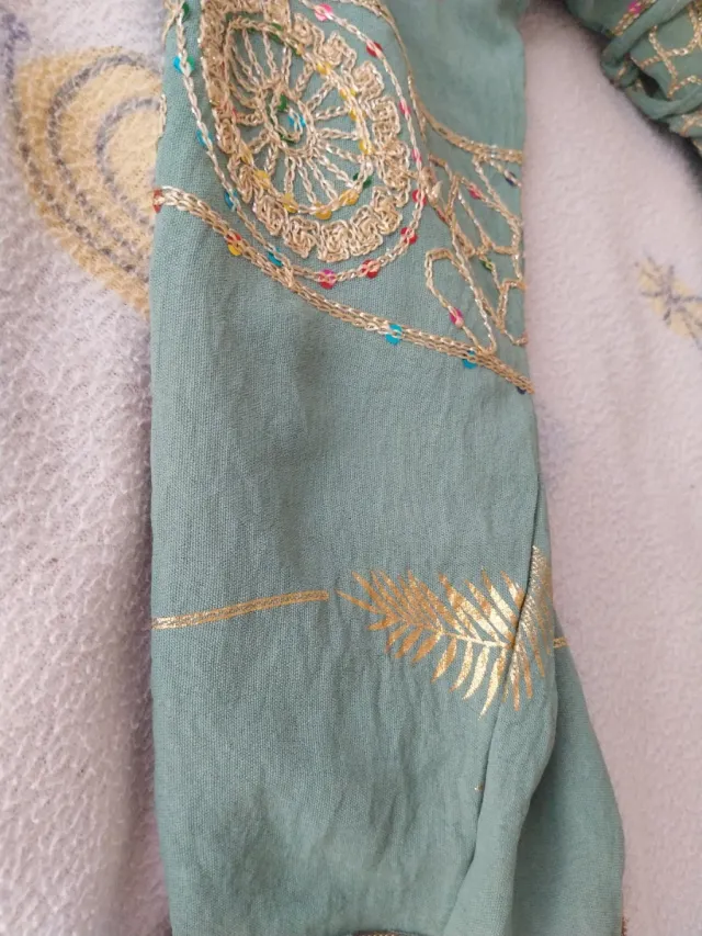 Vestido niña 8 años verde bordado