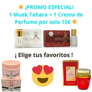 Promoción 1 Musk Tahara más crema de perfume