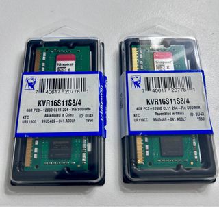 2x Kingston DDR3 4GB (8GB) PC3-12800 SODIMM 1.5V