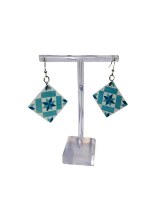 Pendientes azulejo, pendientes baldosa, joya arabe