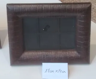 Portarretratos y caja de piel