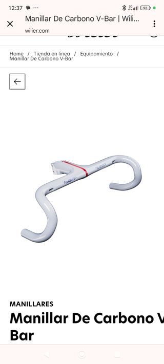 Manillar Wilier Vbar Carbono