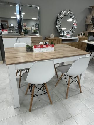 Mesa de comedor madera y metal