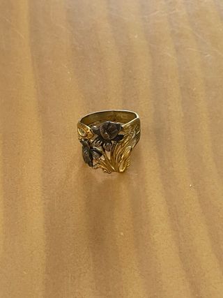 Anillo Flores Dorado y Plateado