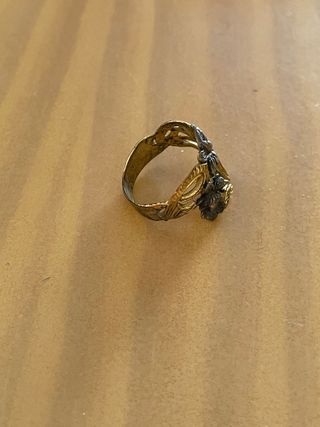 Anillo Flores Dorado y Plateado