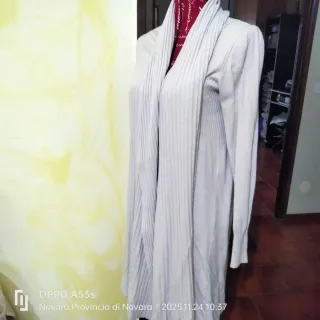Cardigan lungo beige taglia unica