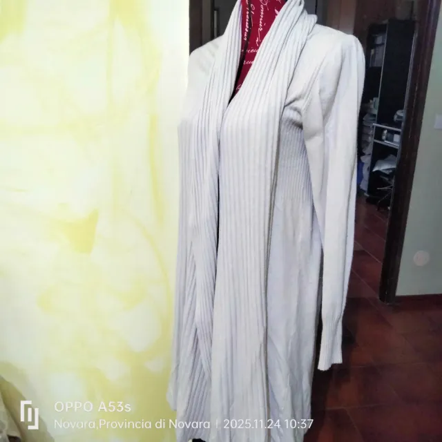 Cardigan lungo beige taglia unica