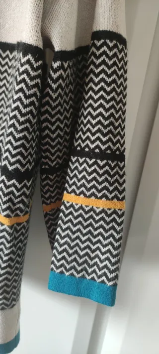 Jersey estampado mujer beige multicolor