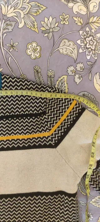 Jersey estampado mujer beige multicolor