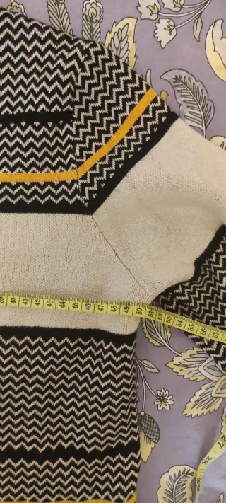 Jersey estampado mujer beige multicolor