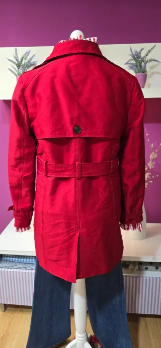 Gabardina El Corte Inglés Roja Talla 42