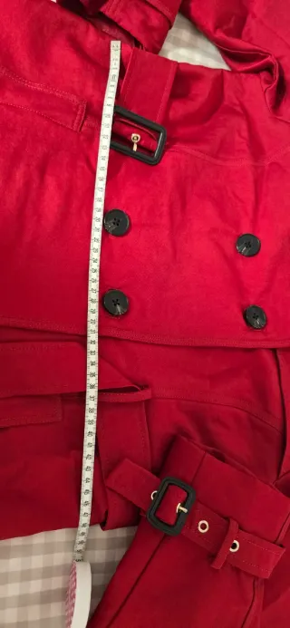 Gabardina El Corte Inglés Roja Talla 42