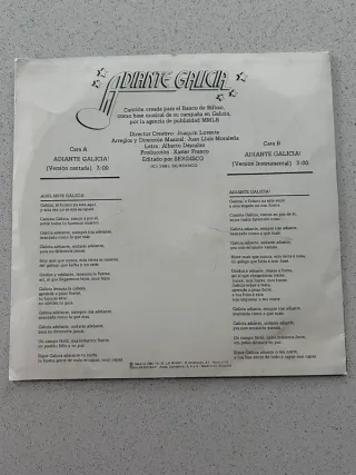 Disco Single Adiante Galicia