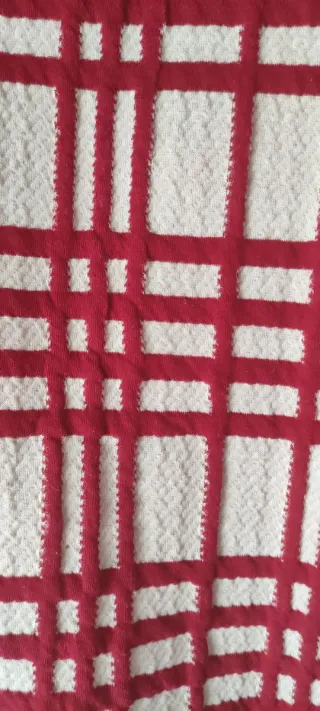 Jersey cuadros rojo y blanco mujer