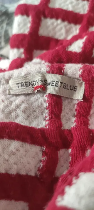 Jersey cuadros rojo y blanco mujer