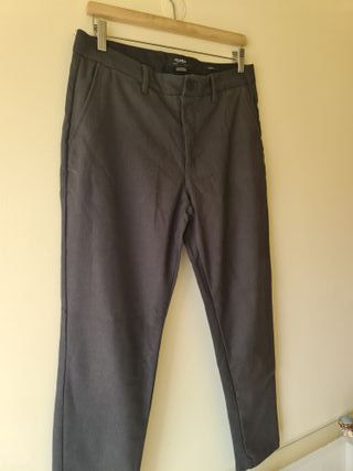Calças Formais Cinza Slim Pull&Bear Tamanho 42