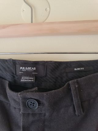 Calças Formais Cinza Slim Pull&Bear Tamanho 42