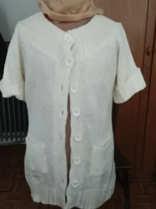 Chaqueta manga corta cruda