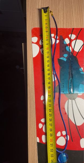 Collar Cristal Murano Azul y Acero Dorado