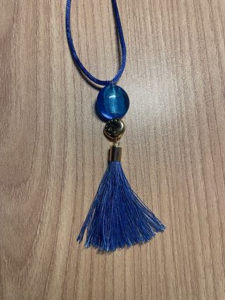 Collar Cristal Murano Azul chapado oro 18k