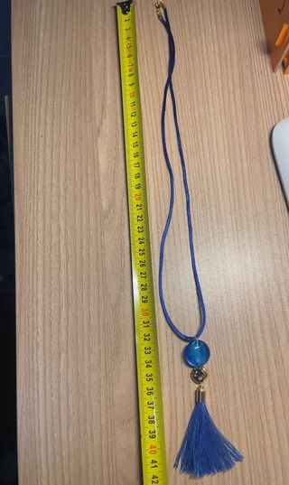 Collar Cristal Murano Azul chapado oro 18k