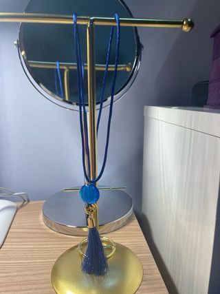 Collar Cristal Murano Azul chapado oro 18k