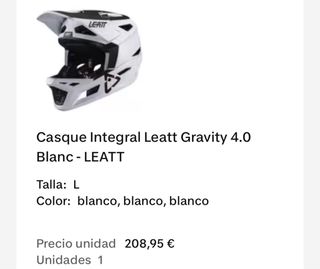Casco MTB integral Leatt Gravity 4.0  Muy Ligero