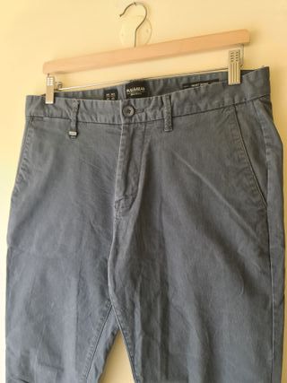 Calças Sarja Azuis Clássicas Smart Skinny Pull 42