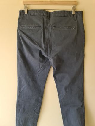 Calças Sarja Azuis Clássicas Smart Skinny Pull 42