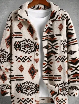 Chaqueta étnica borreguito estilo bohemio