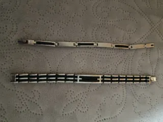 Lote 2 Pulseras Hombre Acero y Goma