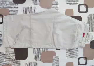 Pantalón corto lino/algodón beige hombre