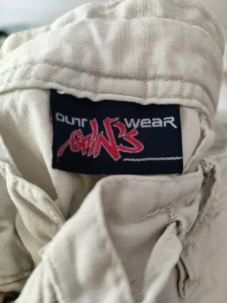 Pantalón corto lino/algodón beige hombre