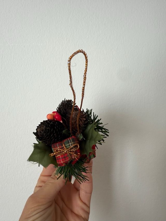 Decoración navideña rústica madera y tela