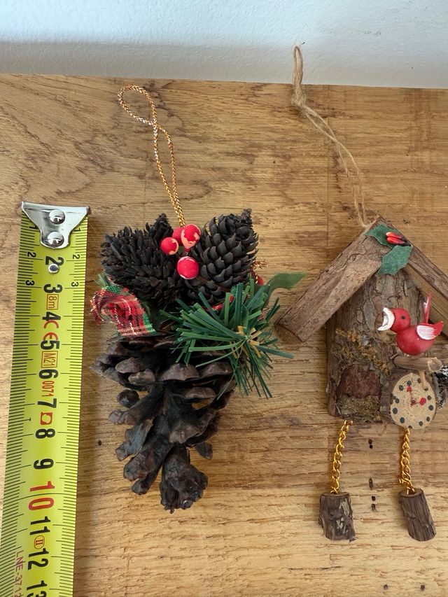 Decoración navideña rústica madera y tela