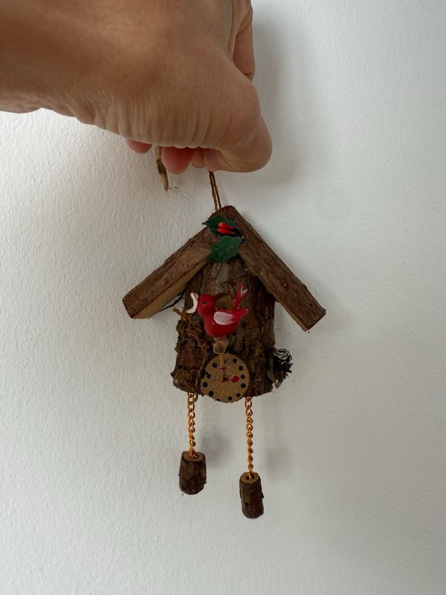 Decoración navideña rústica madera y tela