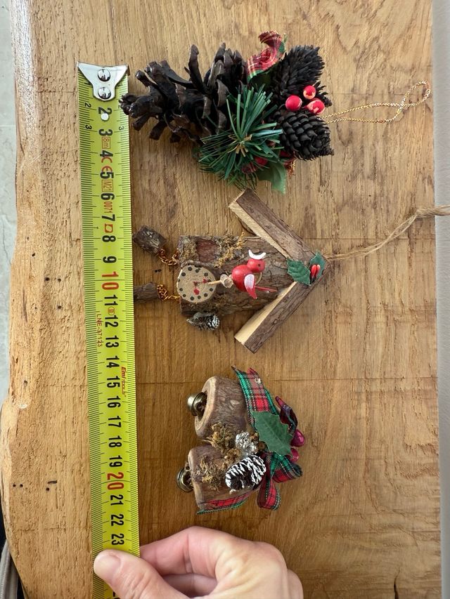 Decoración navideña rústica madera y tela