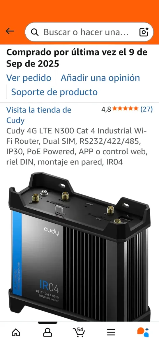 Router Industrial Cudy 4G LTE N300 Cat 4