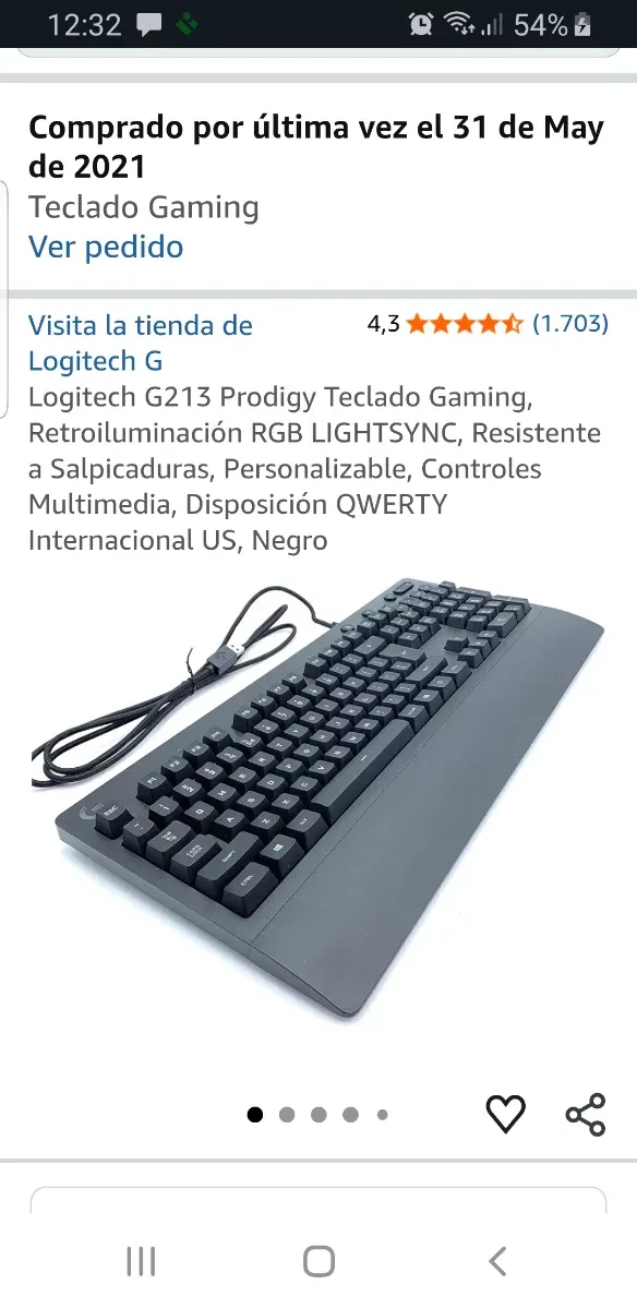 Teclado G213 y Ratón G402 Gaming Logitech Negro