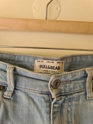 Calças de Ganga Azuis Pull Bear Slim Tamanho 42