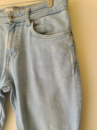 Calças de Ganga Azuis Pull Bear Slim Tamanho 42
