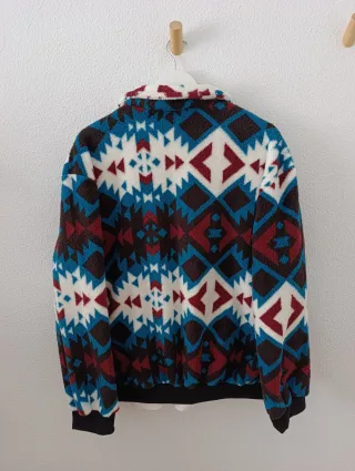 Chaqueta Borreguito Estampado Étnico Vintage