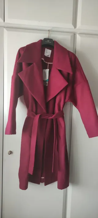 Abrigo Burdeos Mujer Talla Única Nuevo