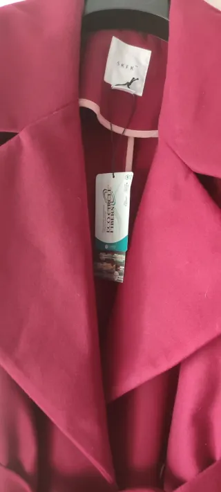 Abrigo Burdeos Mujer Talla Única Nuevo