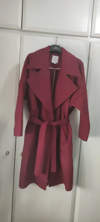Abrigo Burdeos Mujer Talla Única Nuevo